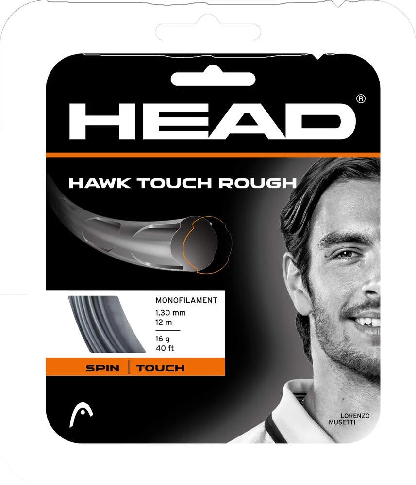 Naciąg tenisowy Head Hawk Touch Rough set. 12m. black 1,30 mm