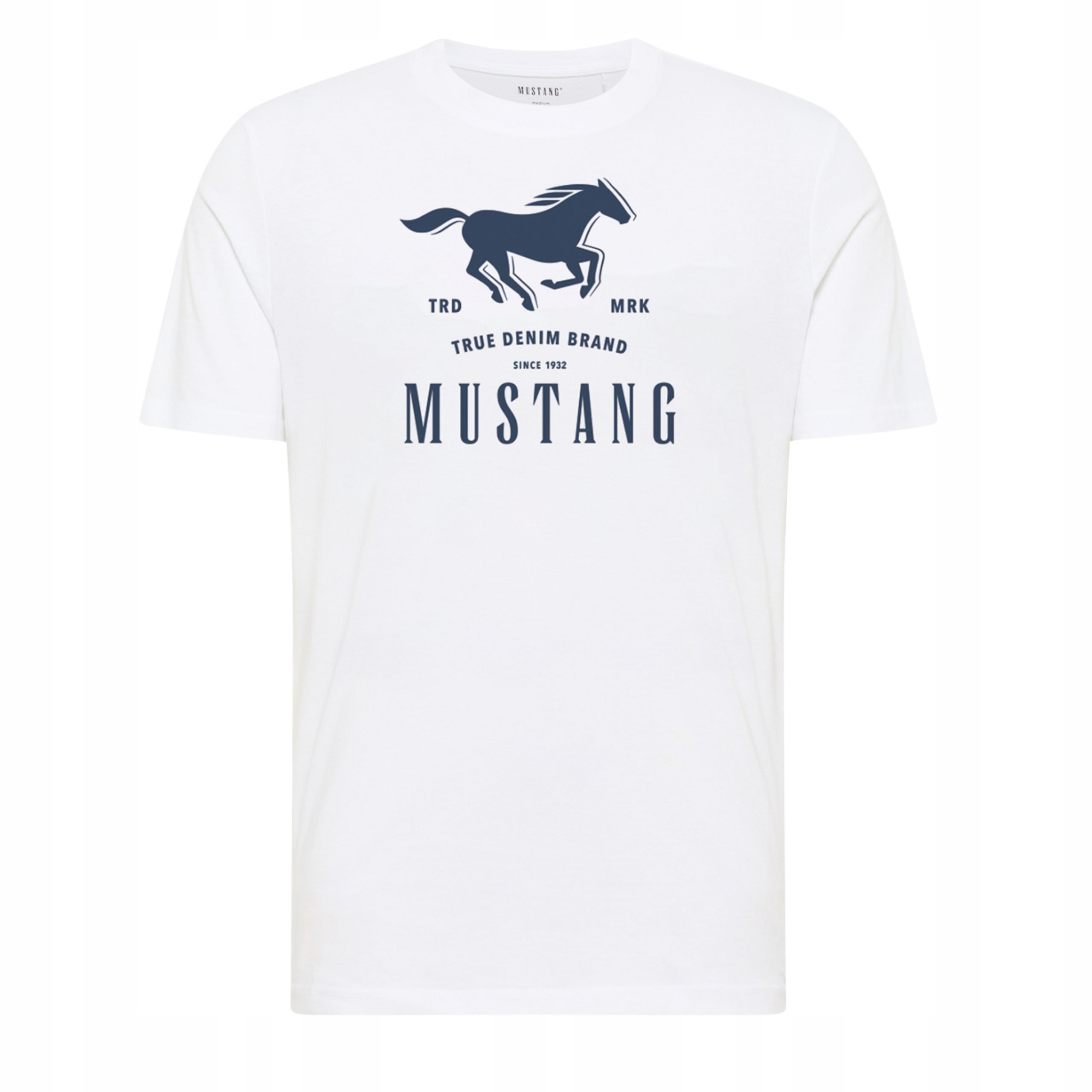 Pánské tričko Mustang Style Alex Bílé Na Každý Den Casual 4XL