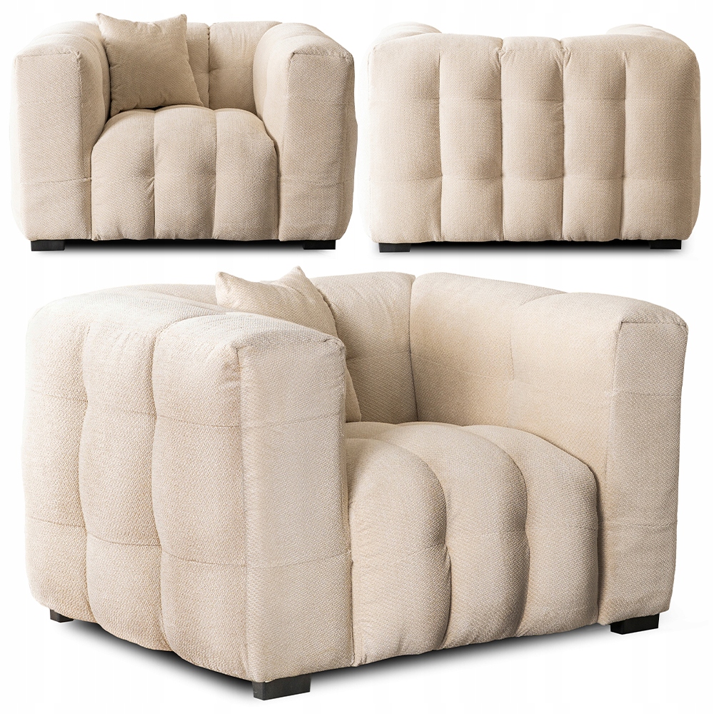 Odpočinkové křeslo do obývacího pokoje Glamour Pohodlný krémový Moderno 1S