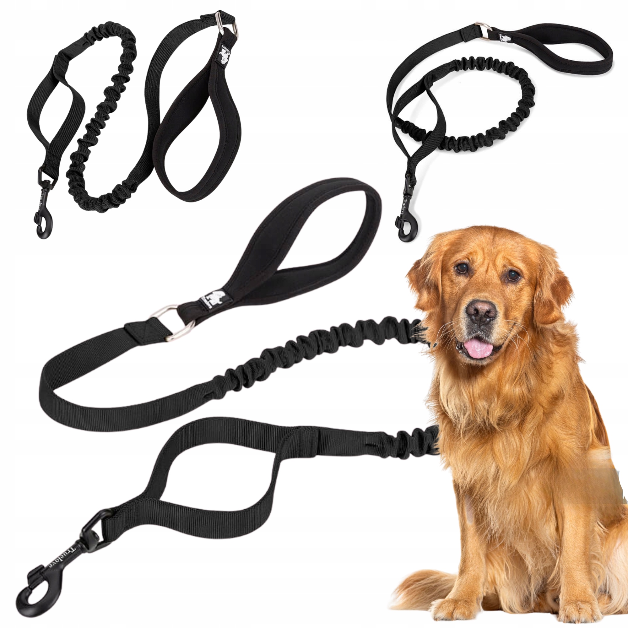 Levně Vodítko Pro Psa S Tlumičem Silná Truelove Adventure 160 CM Černá L