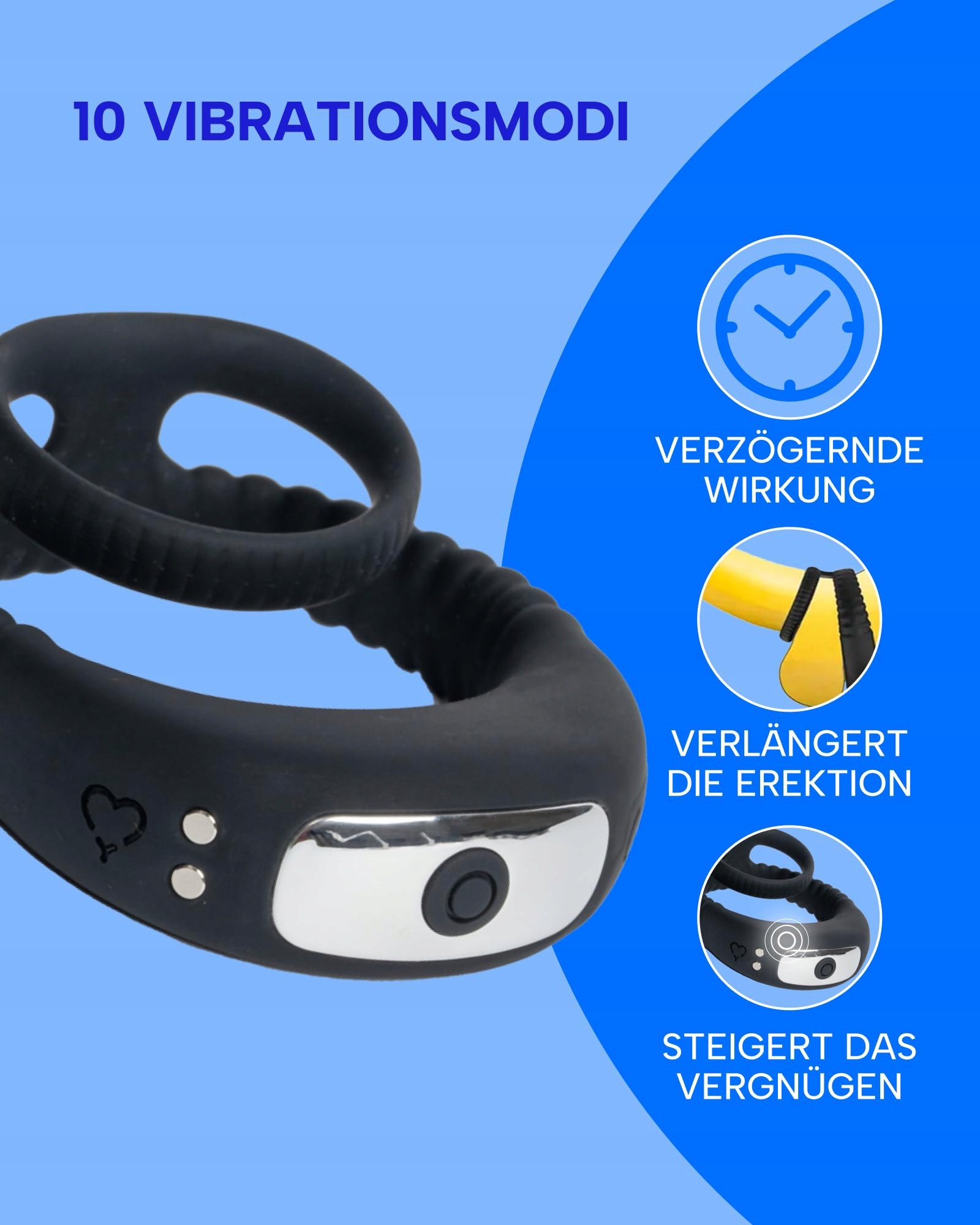 MYSECRETCASE Wibrujący Pierścień na Penisa i Stymulator Łechtaczki dla Par — miniatura 2