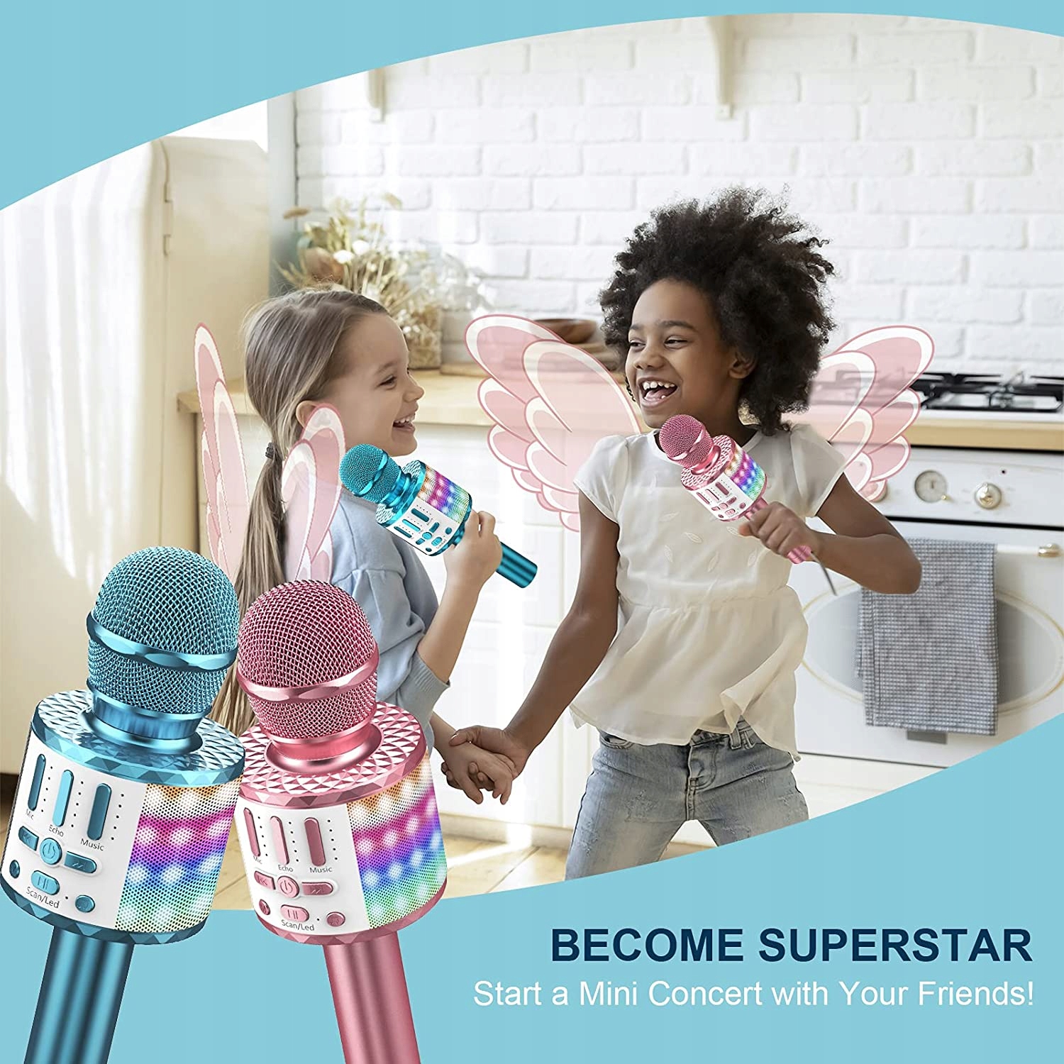 Mikrofon karaoke bluetooth głośnik bezprzewodowy Stan opakowania otwarte