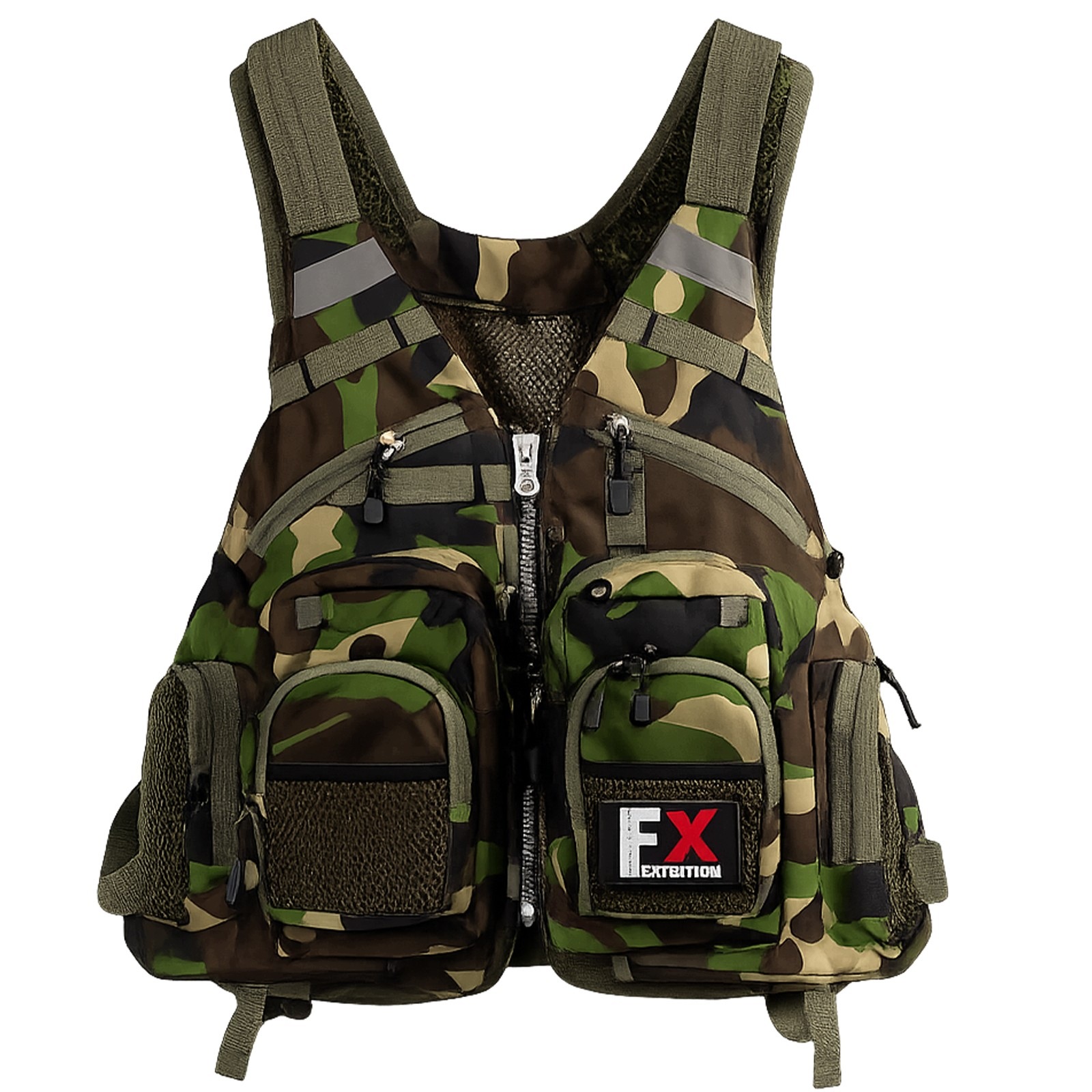 Rybářská Vesta Maxivest Camo S–xxxl 13 Kapes, Prodyšná Rybářská Vesta