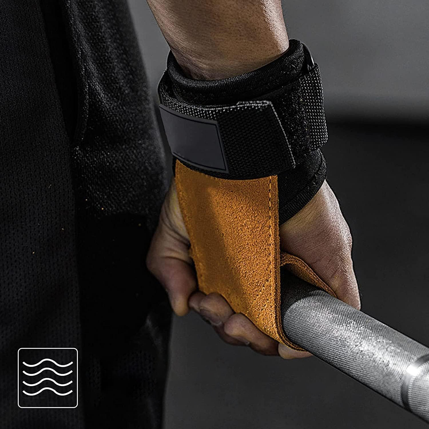 SKÓRKI GIMNASTYCZNE DO TRENINGU SIŁOWEGO KULTURYSTYKI Z REGULOWANYM RZEPEM Kolor dominujący beże i brązy