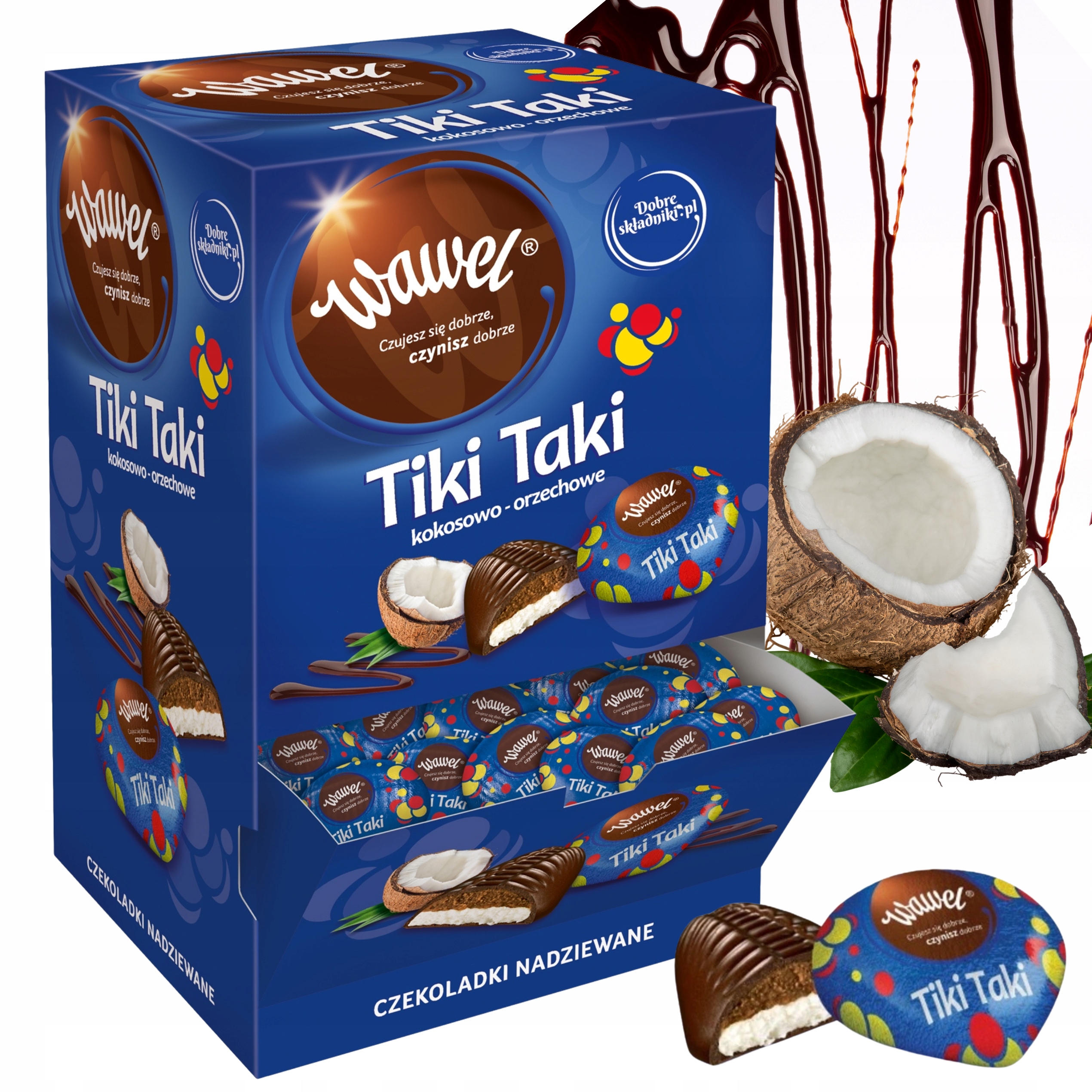 Czekoladki Tiki Taki Wawel 2200g kokosowo-orzechowe 2,2kg Pomadki