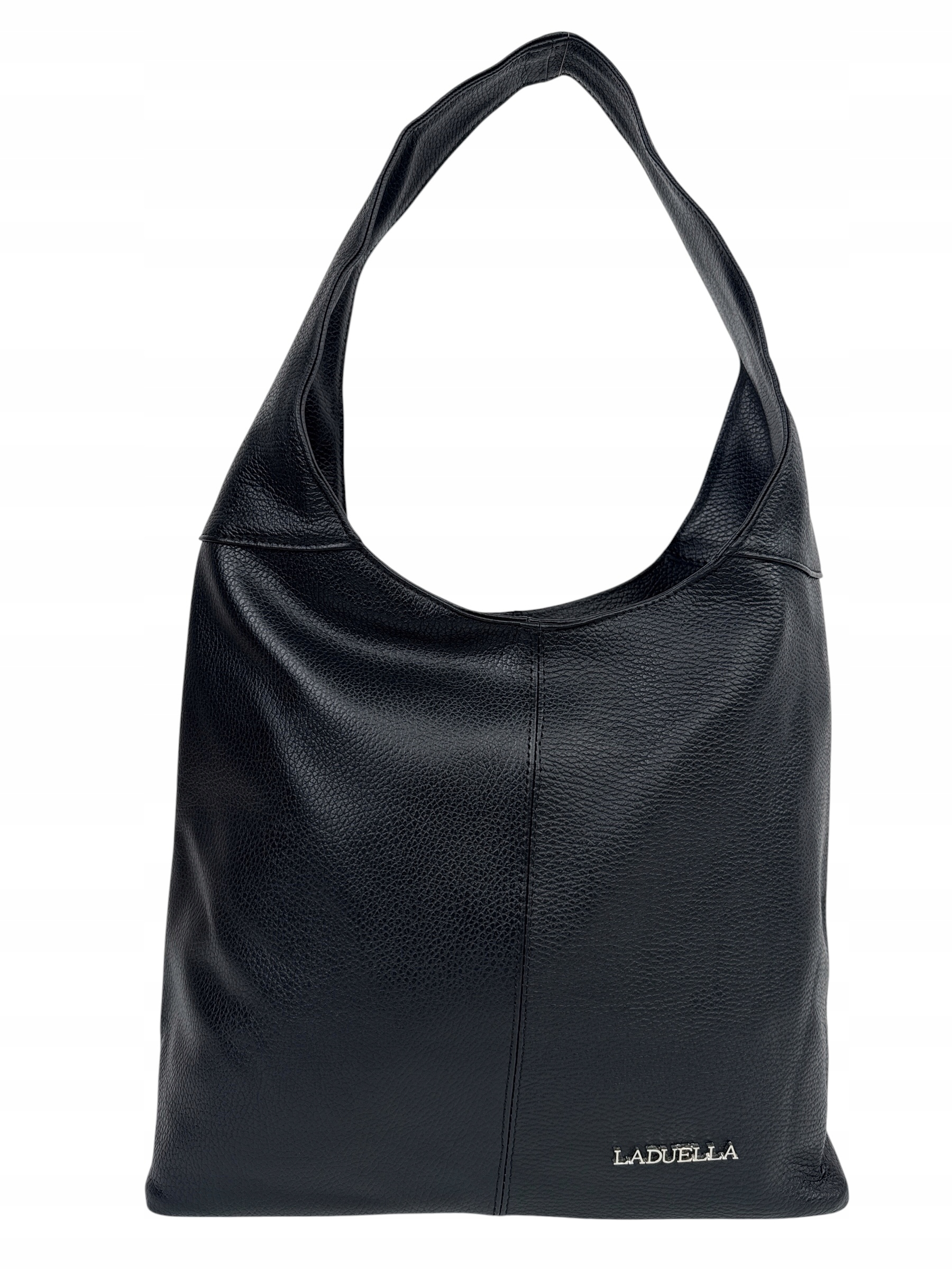Dámská kožená kabelka typu hobo shopper přes rameno Laduella, černá