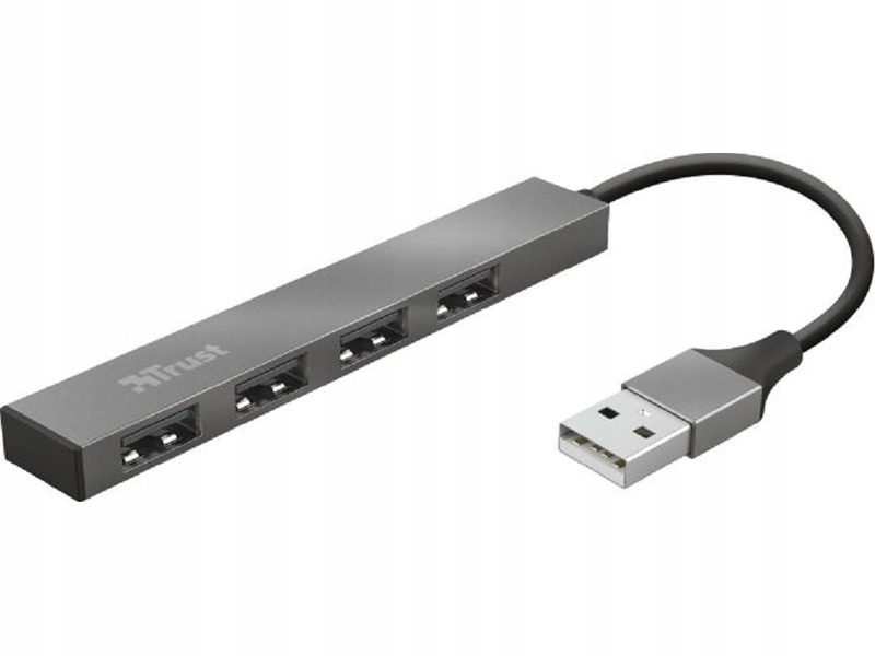 TRUST HUB 4 porty USB 2.0 aluminiowy mini slim Halyx 23786