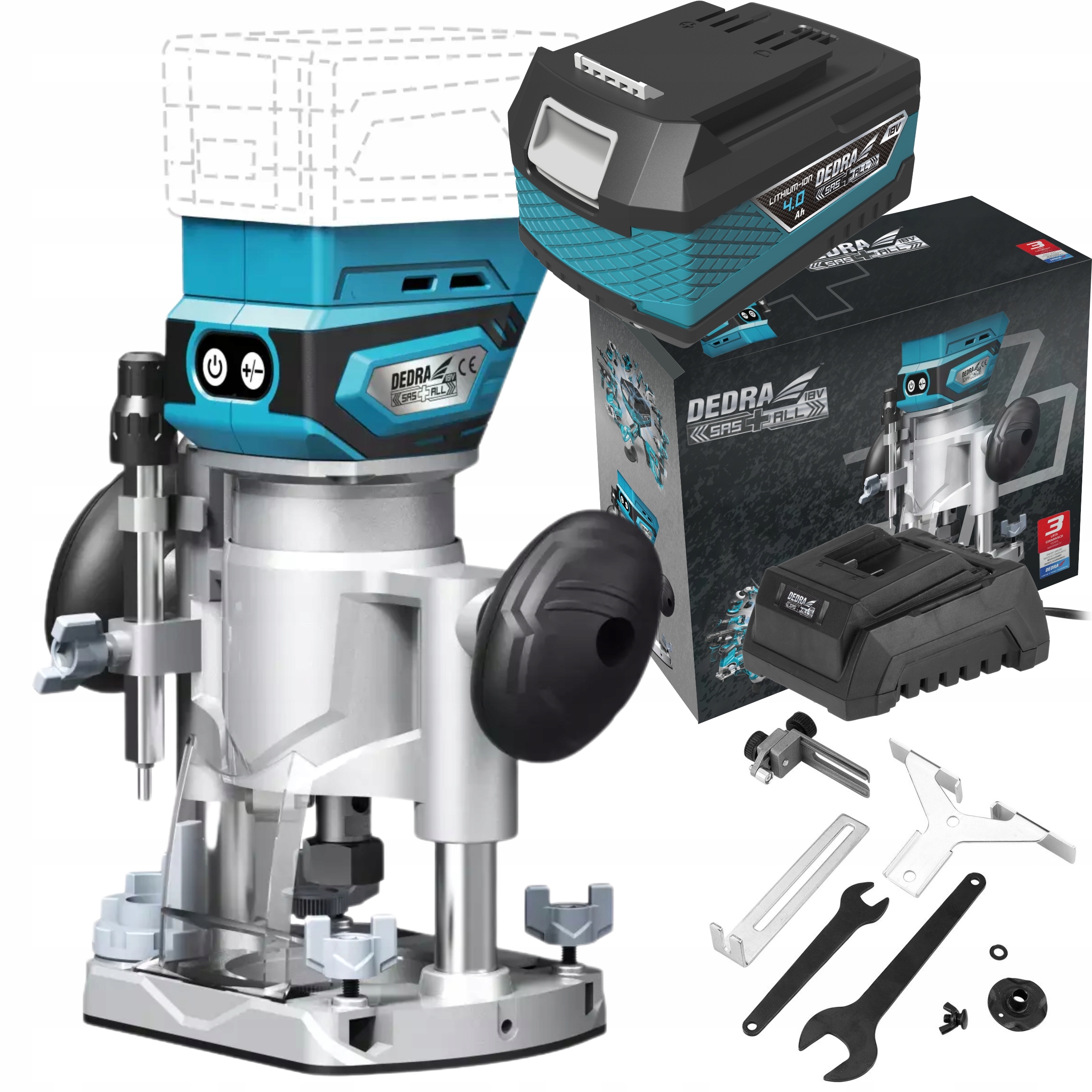 DEDRA FREZARKA GÓRNOWRZECIONOWA BEZSZCZOTKOWA 18V 28000RPM UCHWYT 6-8mm 4Ah