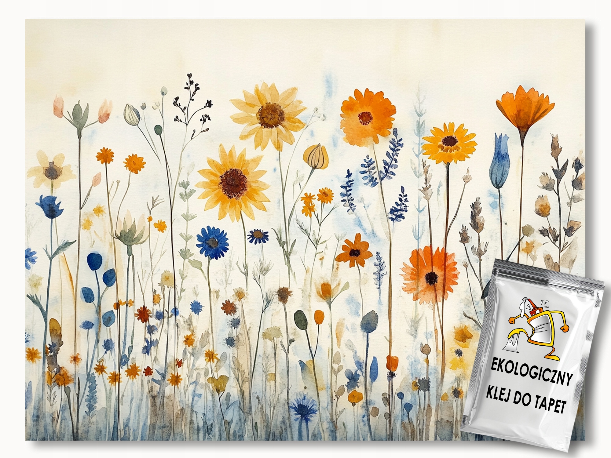 Fototapeta Flizelina Grafika Lúka Záhrada Kvety Folk Scandi 312x219 130g