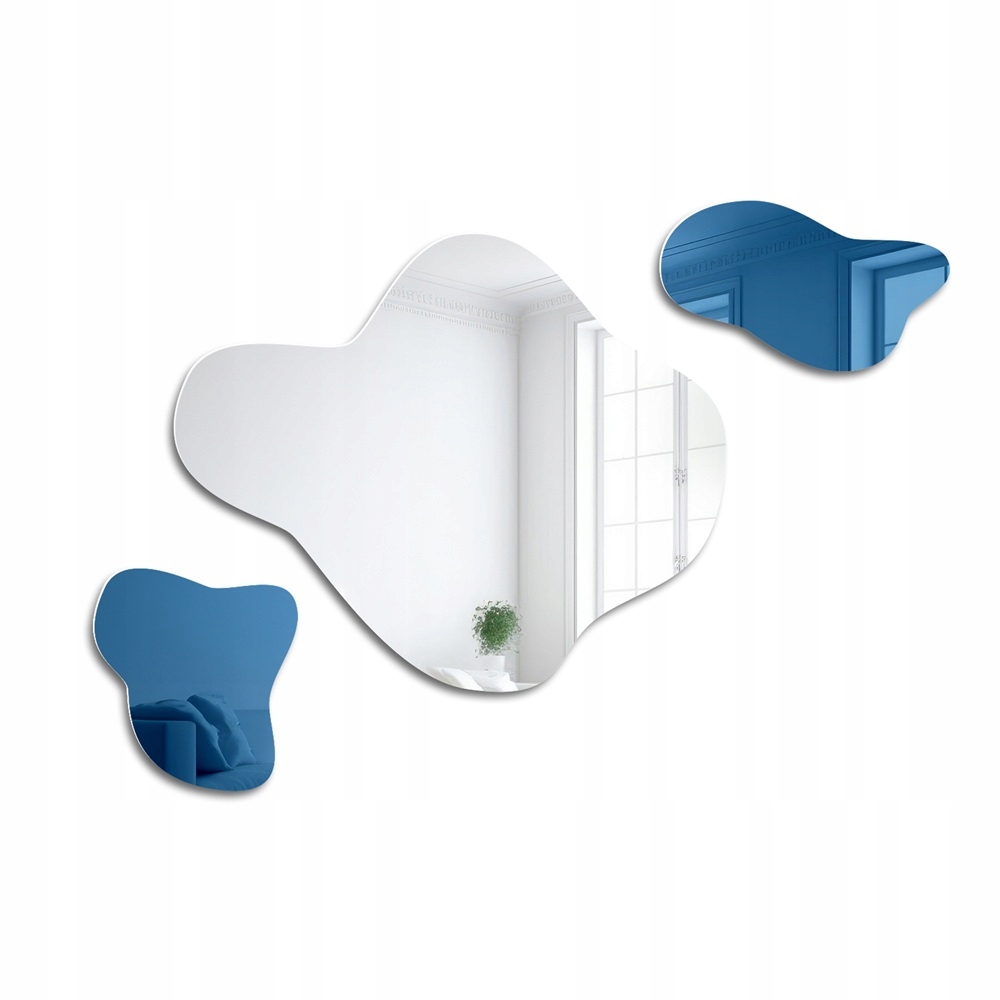 Zrcadlo nepravidelně modré Aqua Blue 200x138 nástěnné