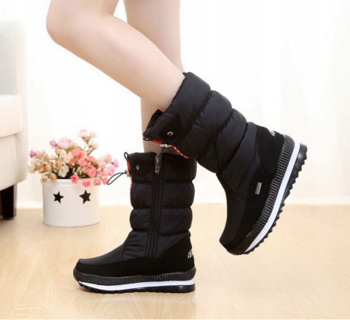 Stylowe śniegowce na platformie z kożuszkiem damskie Marka bez marki