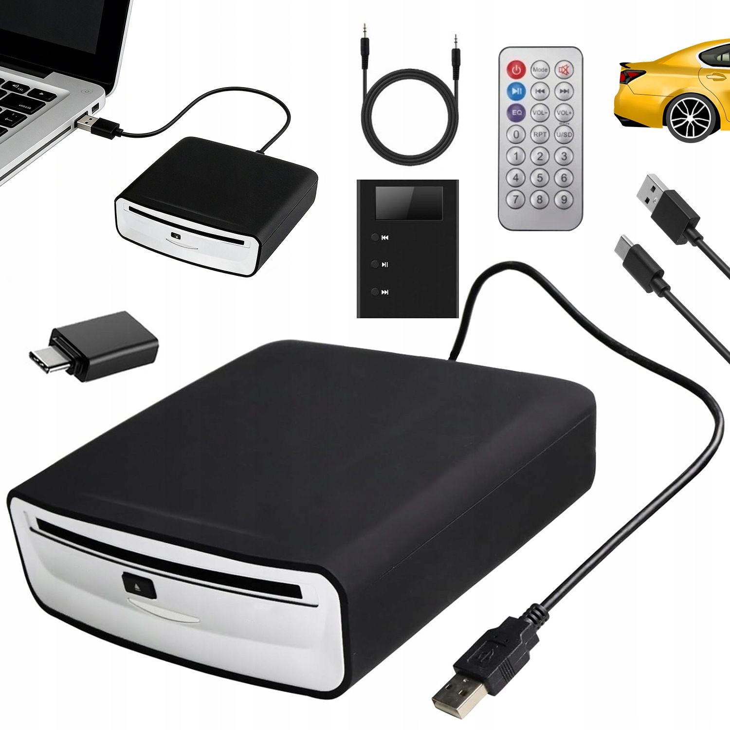 Univerzálny Prenosný Automobilový CD Prehrávač Do Auta S Usb Dekodérom