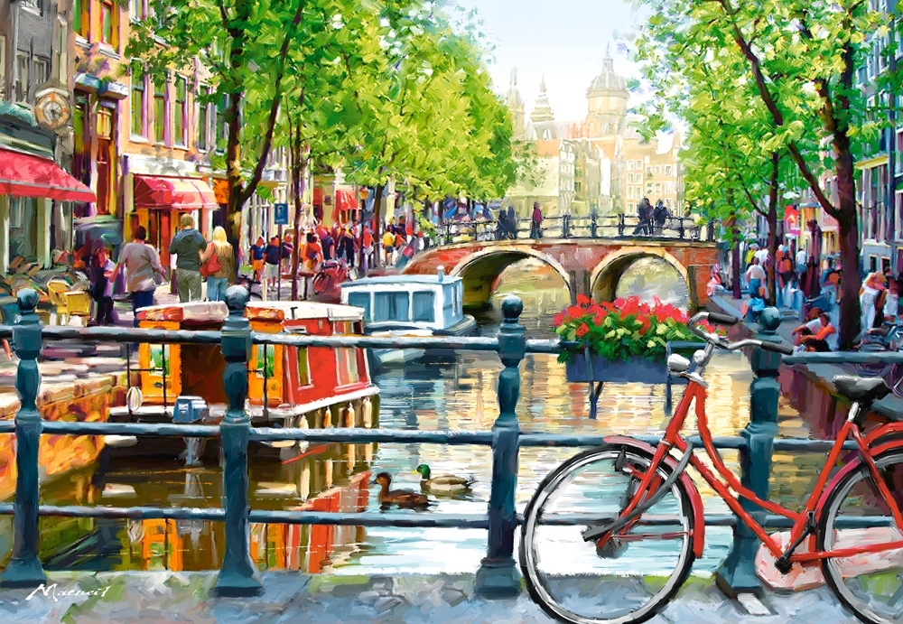 

Puzzle Widok Obraz Miasta Amsterdam 9+ 1000 Castor