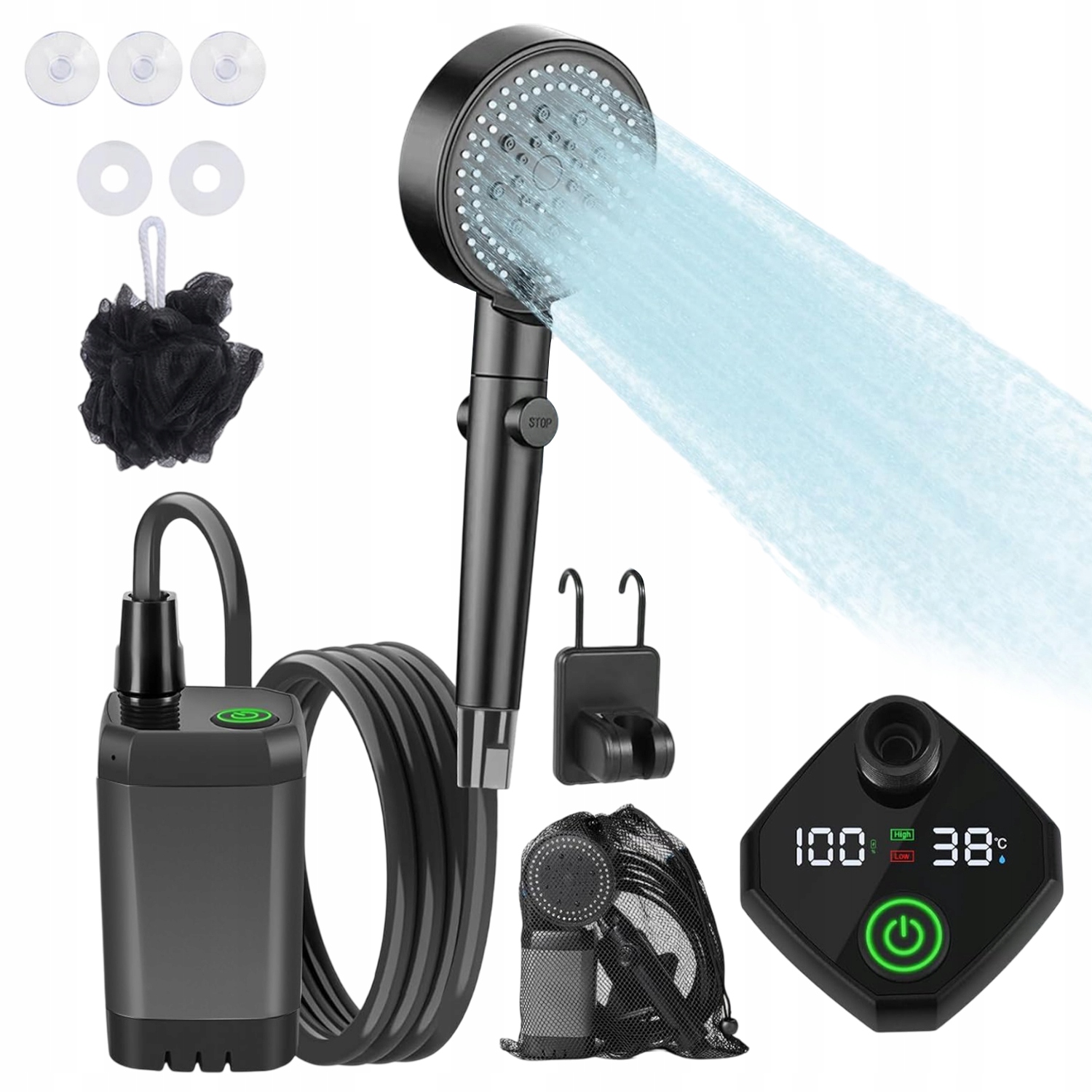 Sada Led Turistická Kempingová Sprcha Led S Pumpičkou