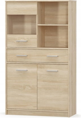 

Witryna Szklana Niska Stojąca do Salonu Tips