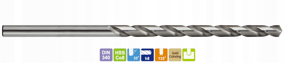 Wiertło kobaltowe 8% fi 11mm L-195 DIN340 YG-1