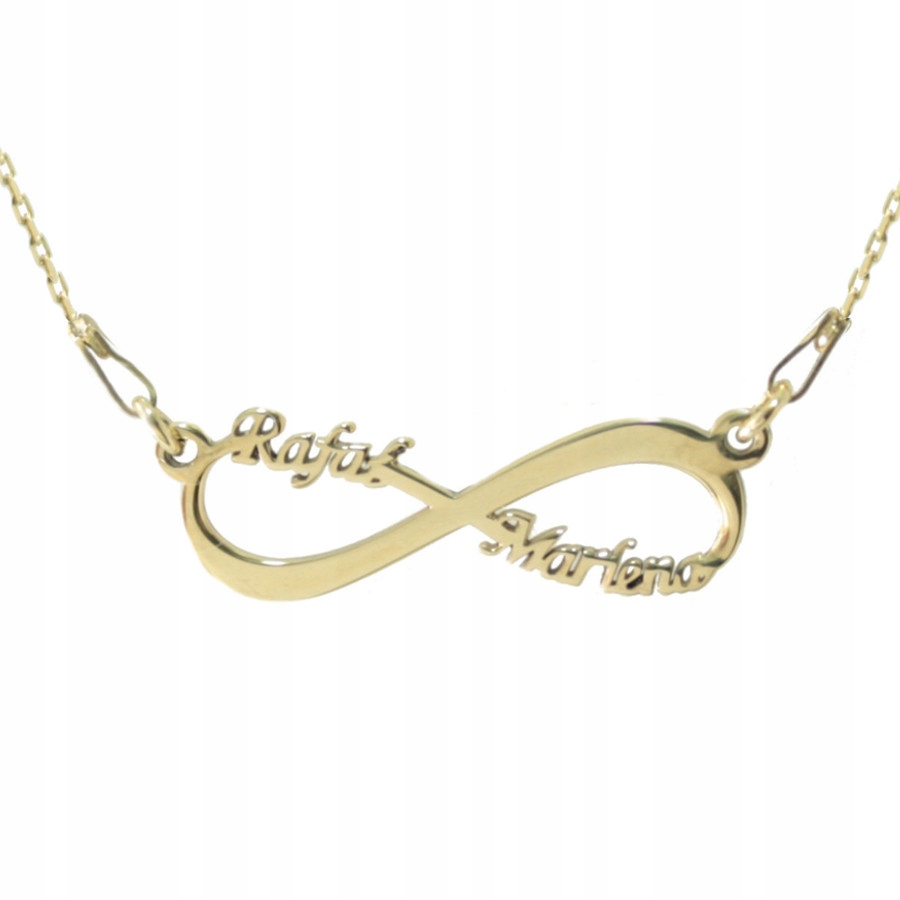 

Naszyjnik srebrny pozłacany Infinity z imionami