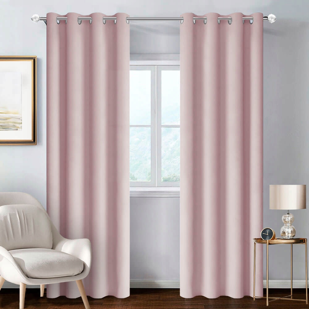 ZASŁONY BASIC 140X180 PUDROWY RÓŻ PRZELOTKI Wzór gładki