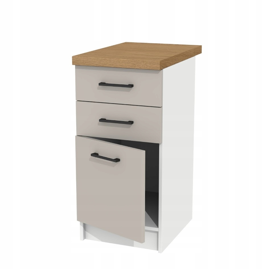 Spodná kuchynská skrinka 40 cm s zásuvkami Kašmír a s doskou z kameňa Dub