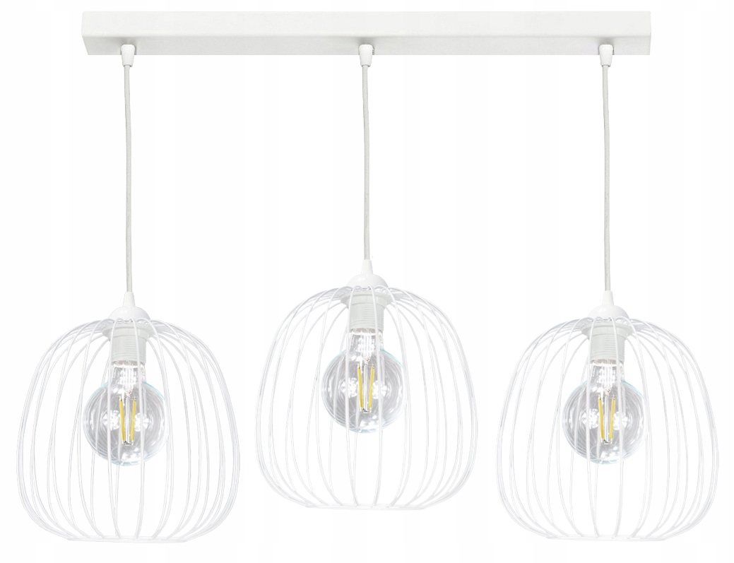 Závěsná lampa nad jídelní stůl Drum bílá stropní lampa lustr loft