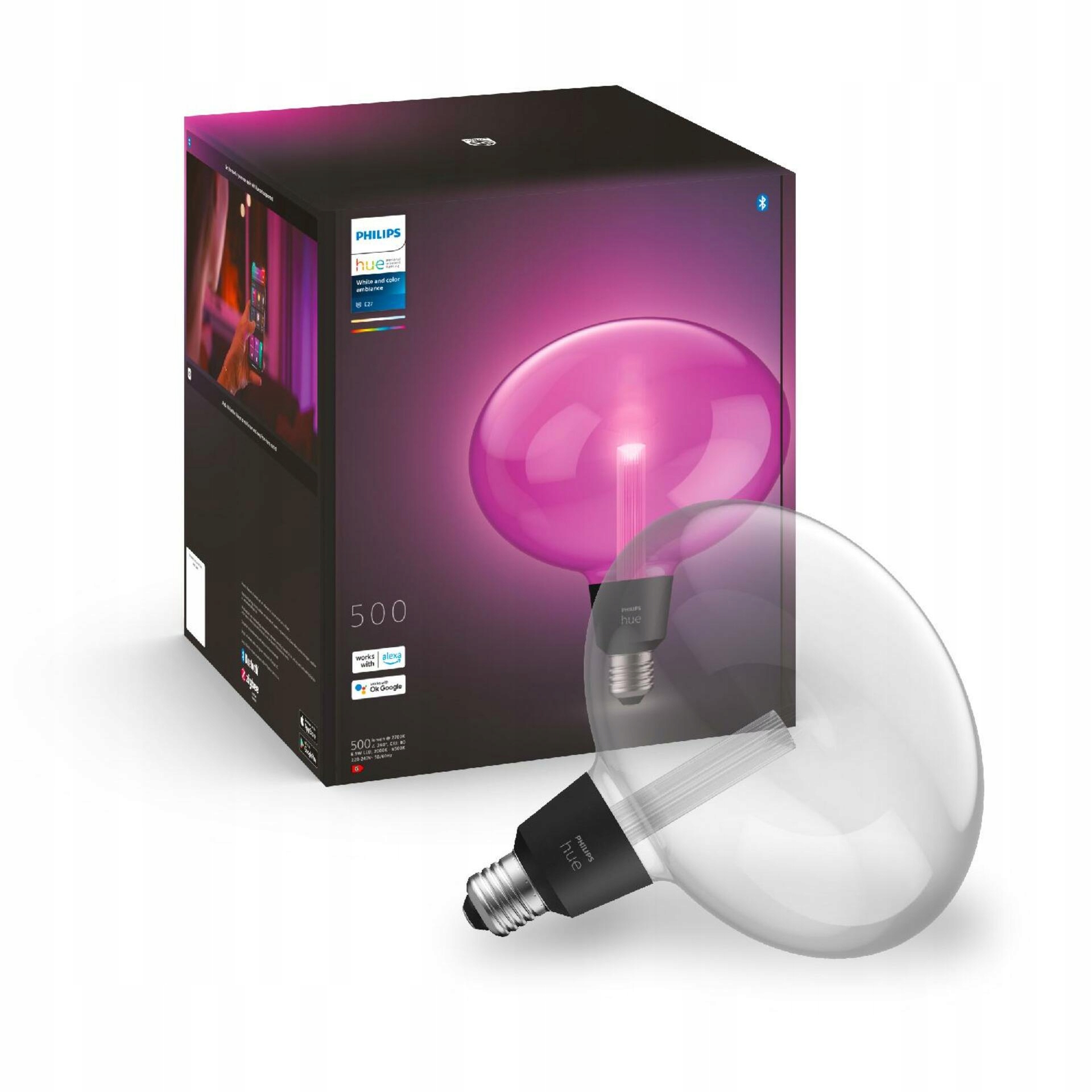 Philips Hue Waca Ellipse Led žárovka E27 6,5W 500lm Rgb 2000-6500K IP20