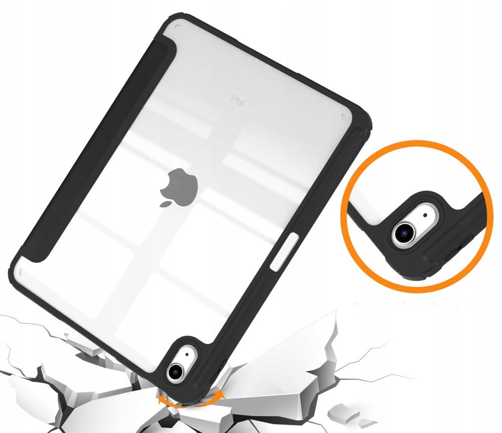 PRZEŹROCZYSTE ETUI DO APPLE IPAD GEN 10 A2757 10.9 CZARNY Typ Etui