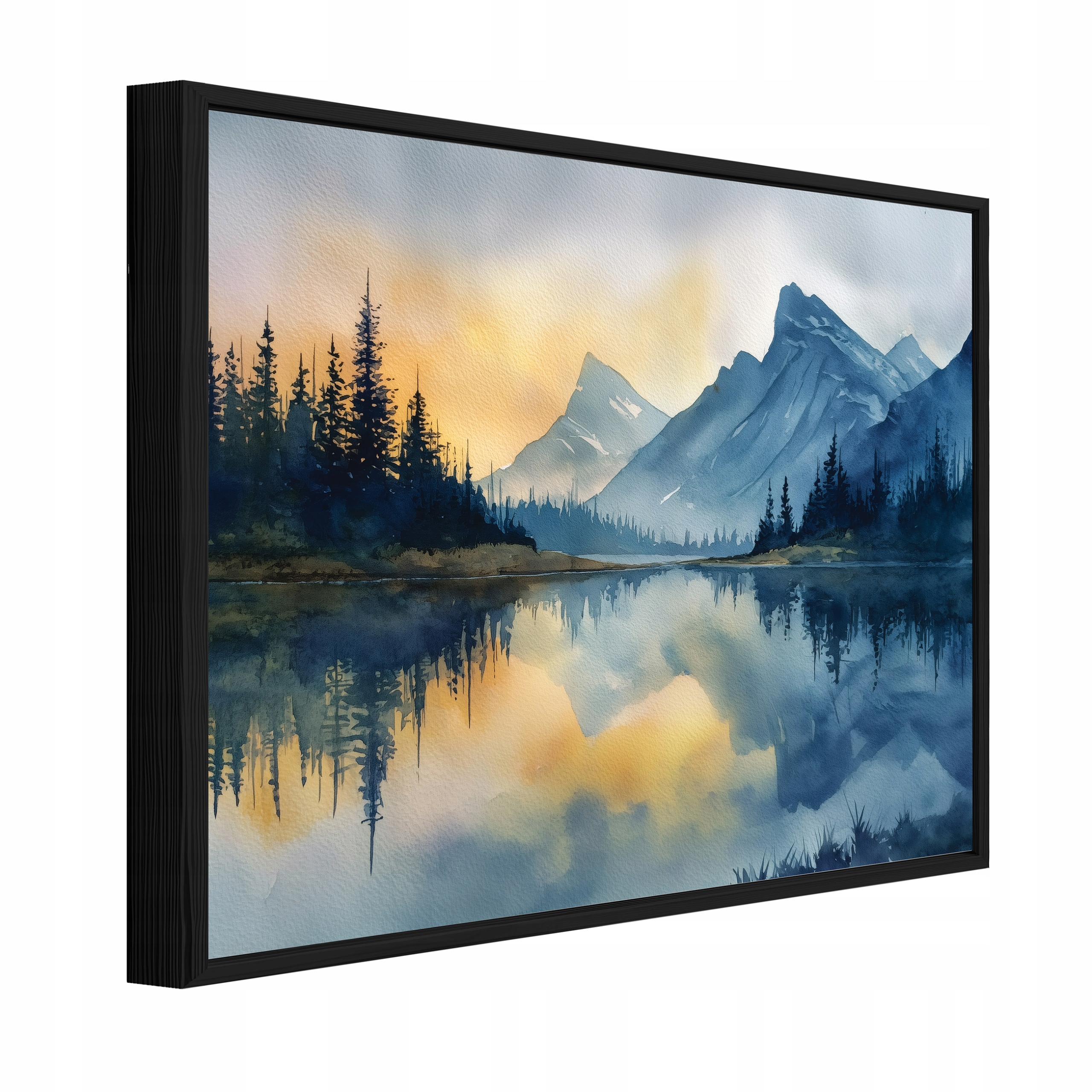 Obraz W Czarnej Ramie Na Płótnie Góry Pejzaż Natura Salon Sypialnia 120x80