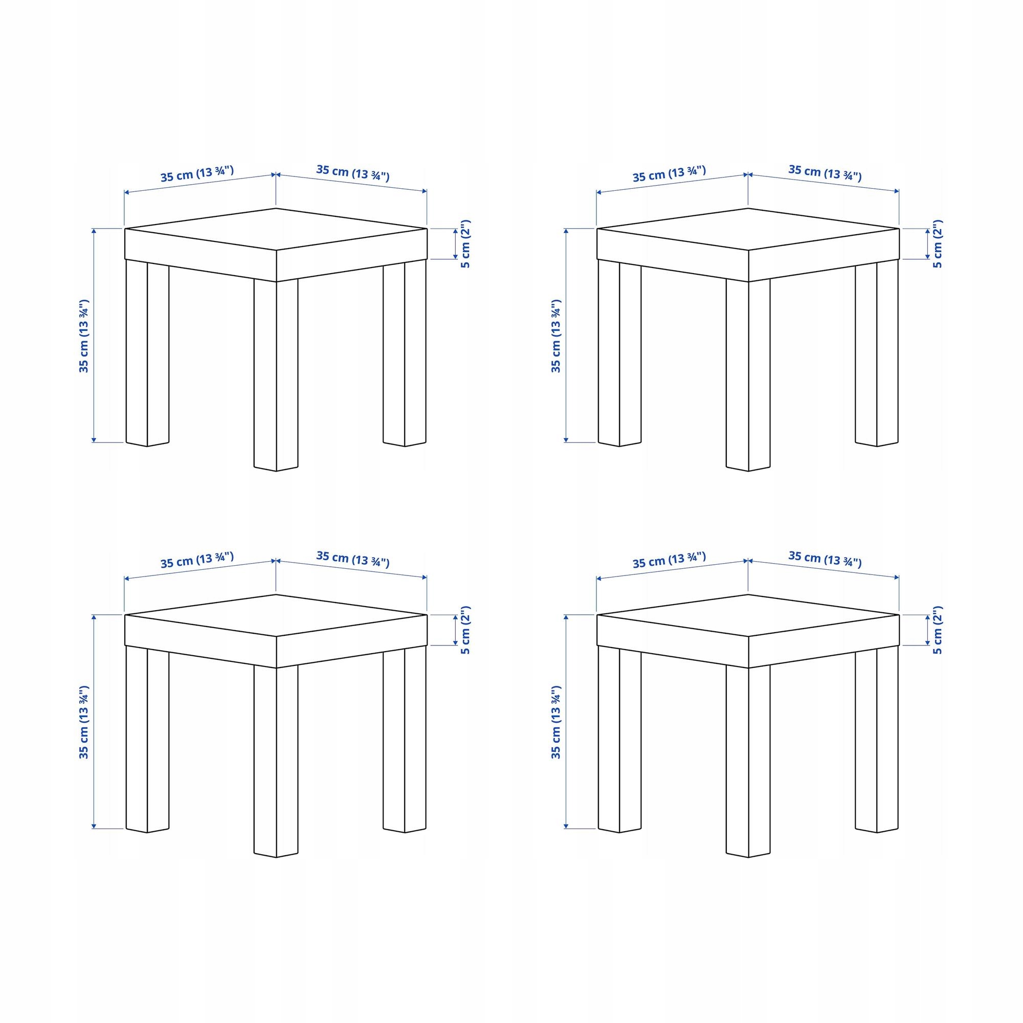 4 ks Stolek Lack Bílý 35x35 cm Ideální pro malé interiéry