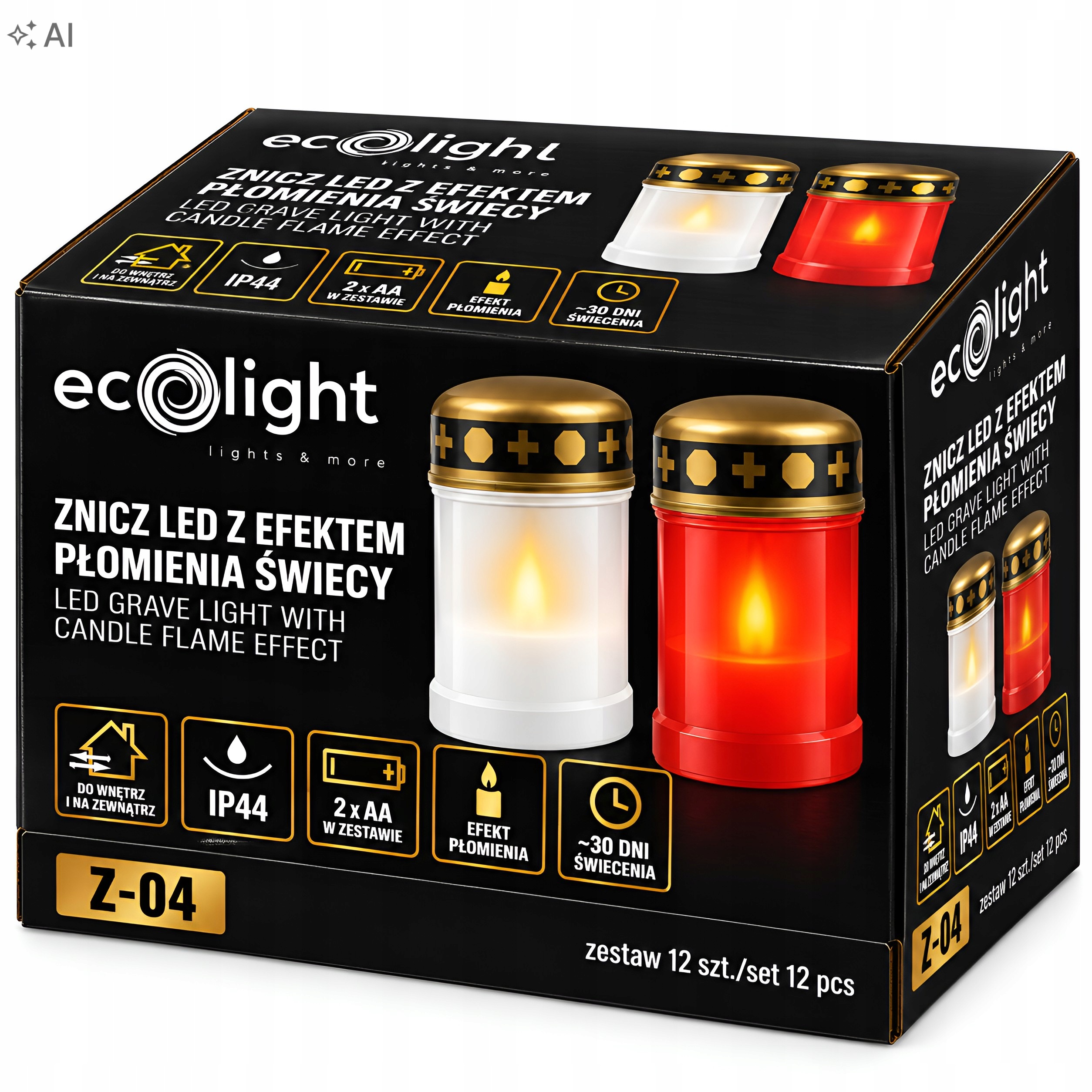 Led svíčky Do Hřbitovních Svíček Svíčka Efekt plamene 12 Kusů 13 cm 30 dní