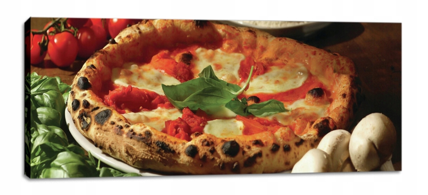 Obraz 145x45 Italská pizza Margarita čerstvé ingredience bazalka rajčata