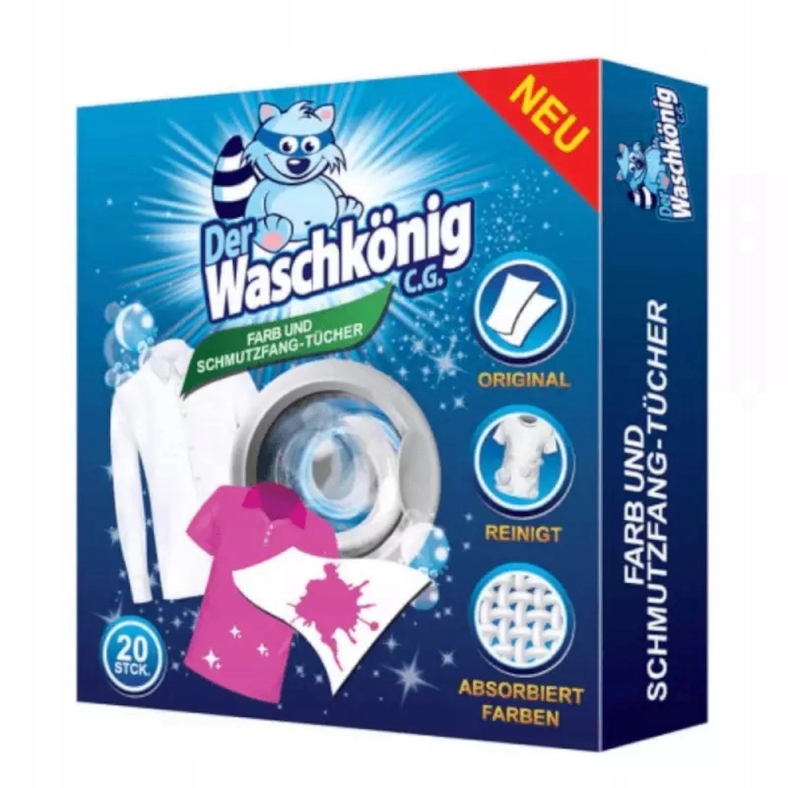 Der Waschkonig Chusteczki Wyłapujące Kolor 20 szt. DE — 4