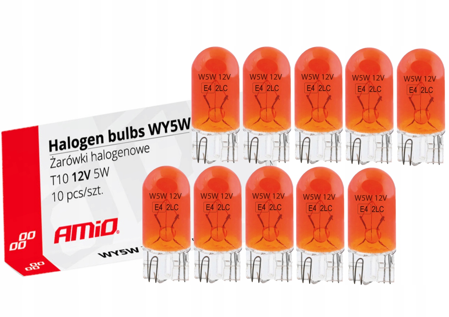 

Żarówki Halogenowe WY5W T10 5W Amber 12V 10szt