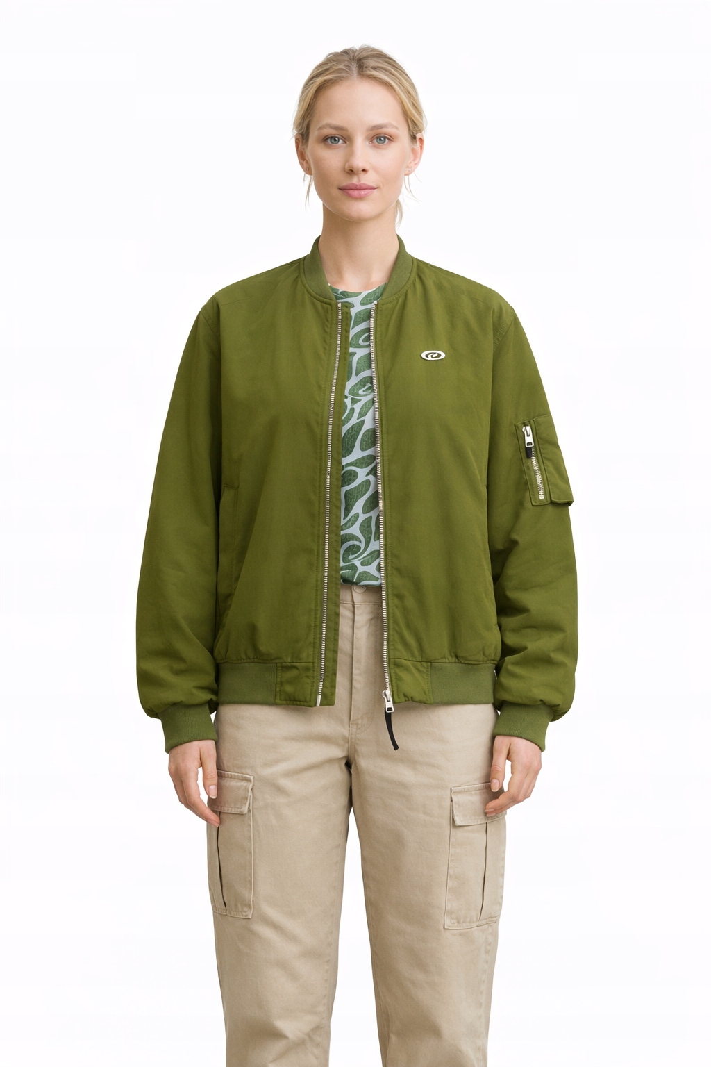 Résumé Zelená Bomberová Bunda S Jednou Kapucí A Zipem I4B