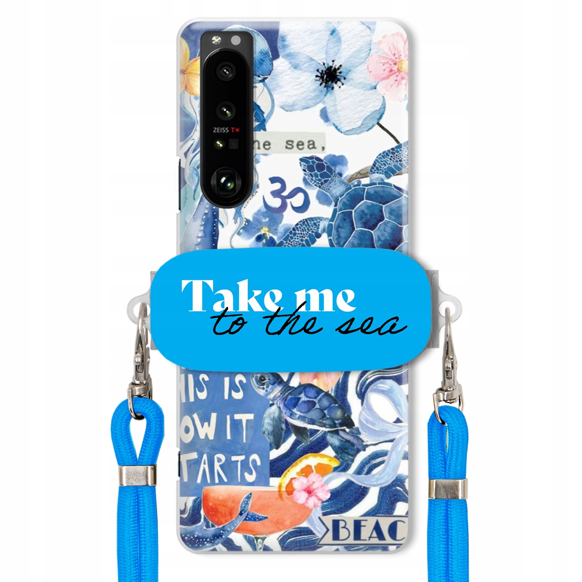 Puzdro pre Sony Xperia 1 III Premium Vodítko Blue Držiak Take Me To The Sea