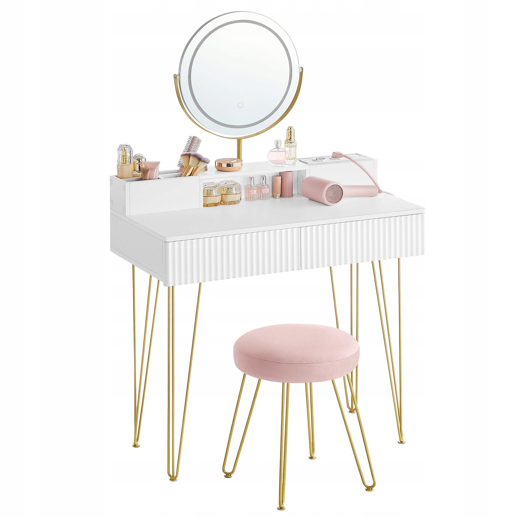 Toaletka Songmics biela matná 80 x 134,5 x 40 cm