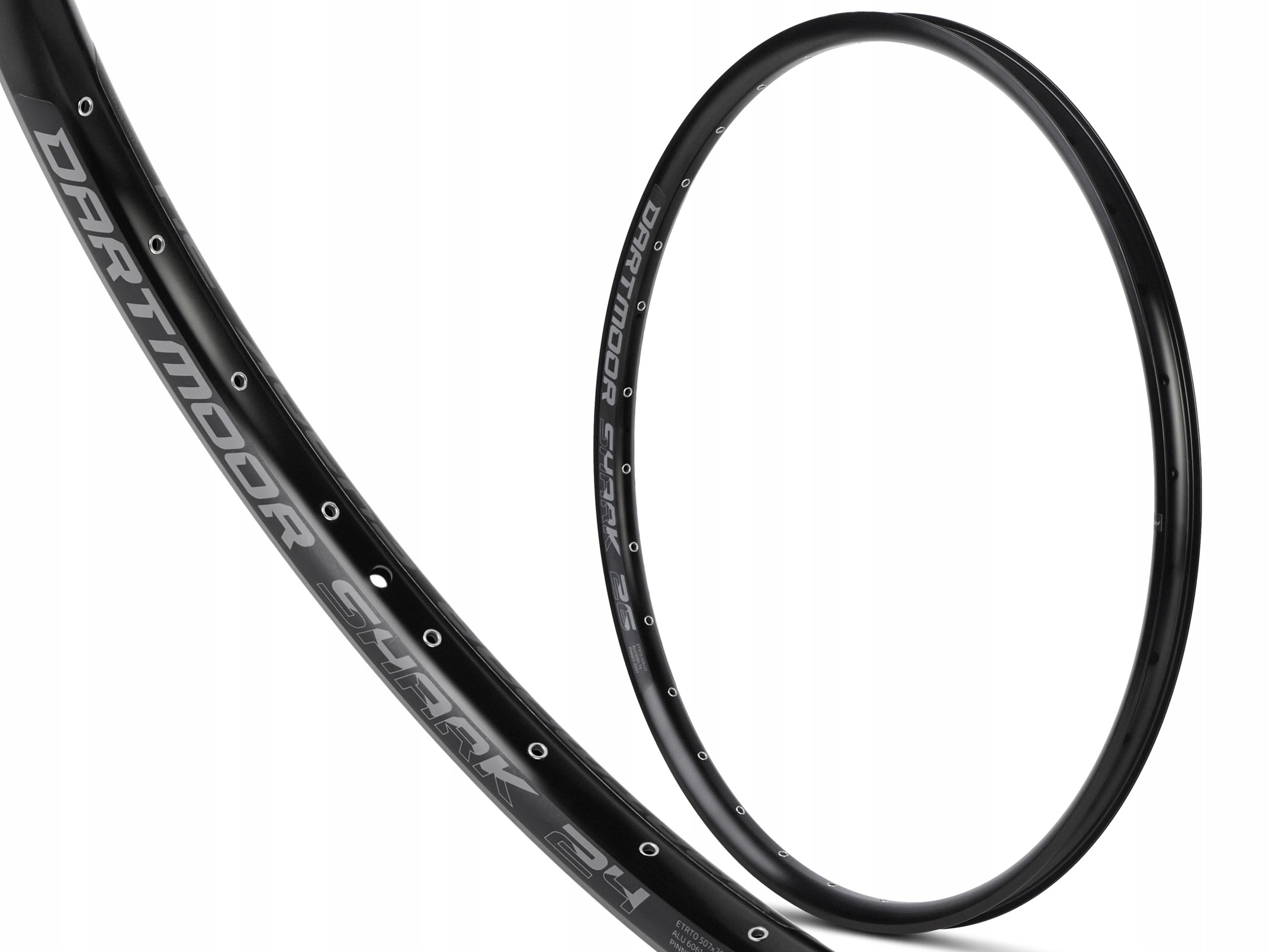 Obręcz Dartmoor Shark 24" 32h Czarna Dirt Street Pumptrack