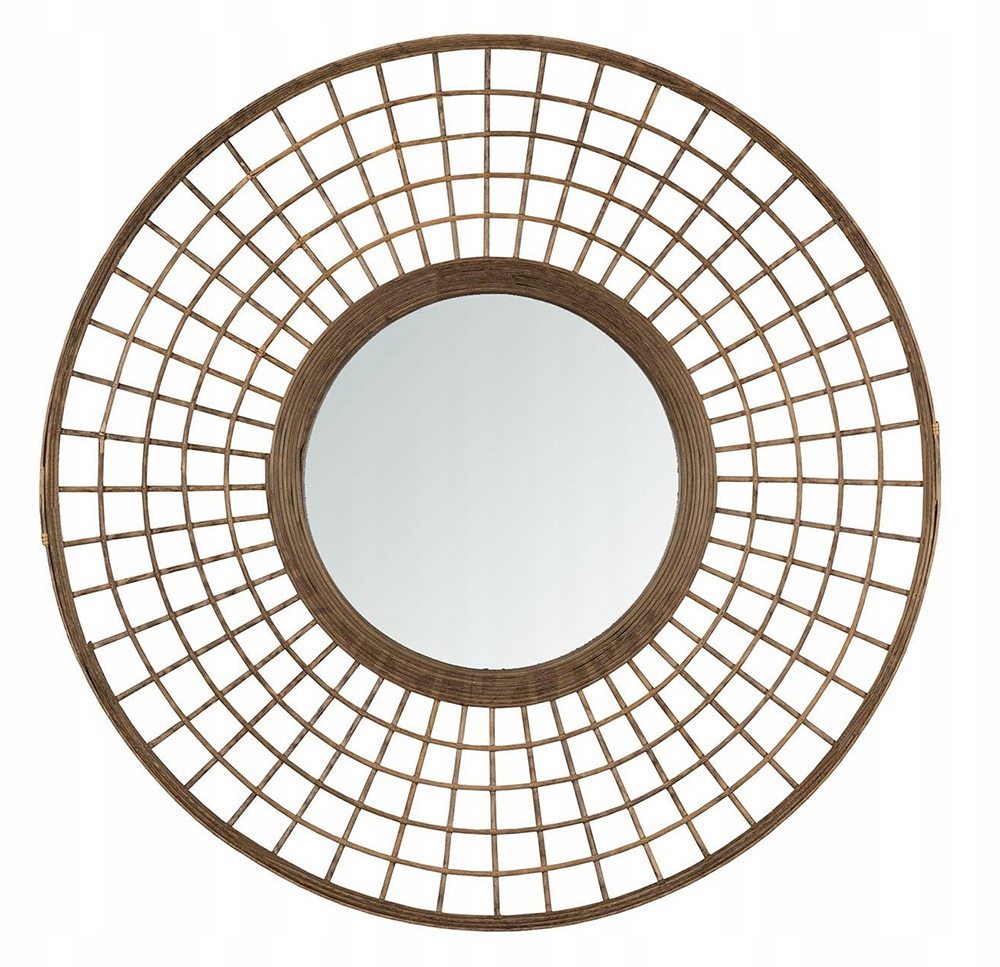 Zrkadlo Styl Boho bambusové k. prírodné, priemer 80 cm