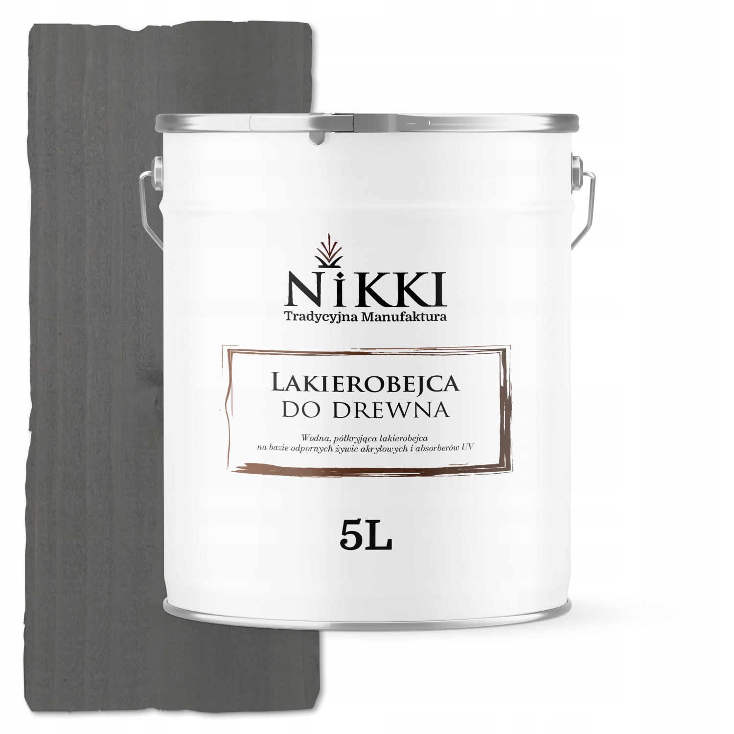 Laková Farba Na Drevo 3V1 Extra Lazúra Antracit Polomatná 5L Ochranná Uv