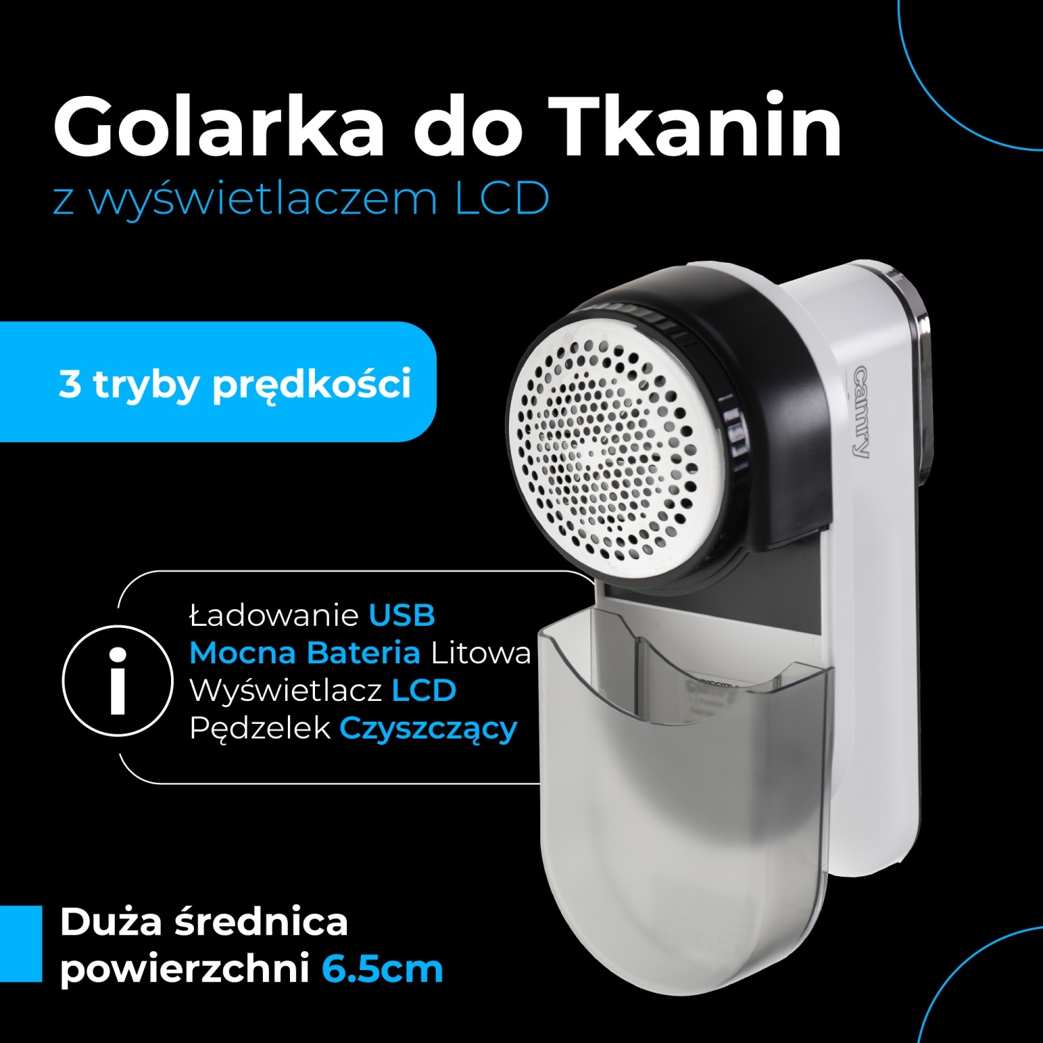 Golarka do Tkanin CR 9620 z Wyświetlaczem LCD 3 Prędkości