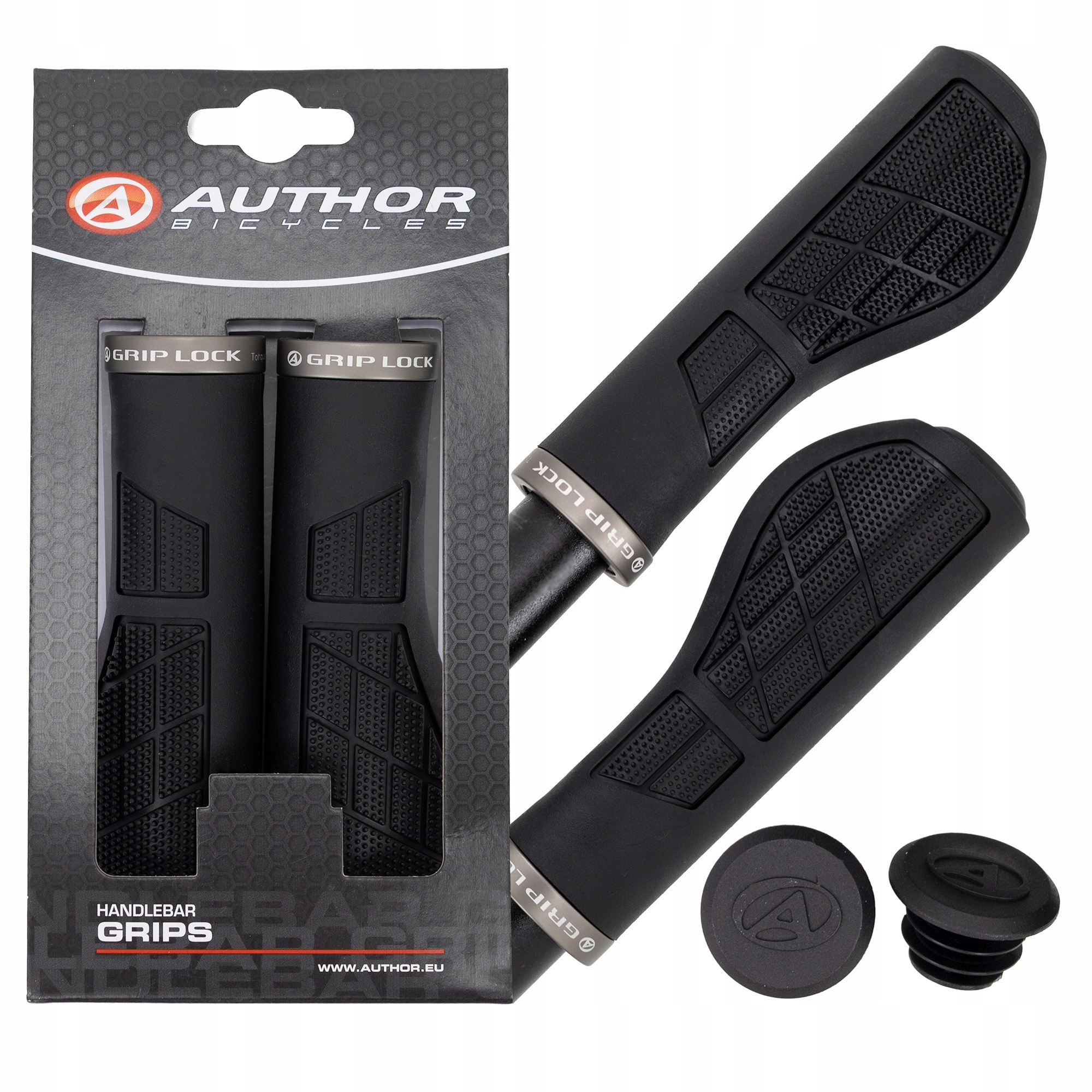 Chwyty gripy kierownicy rowerowej Author Ergo R355 MicroTech 130mm skręcane