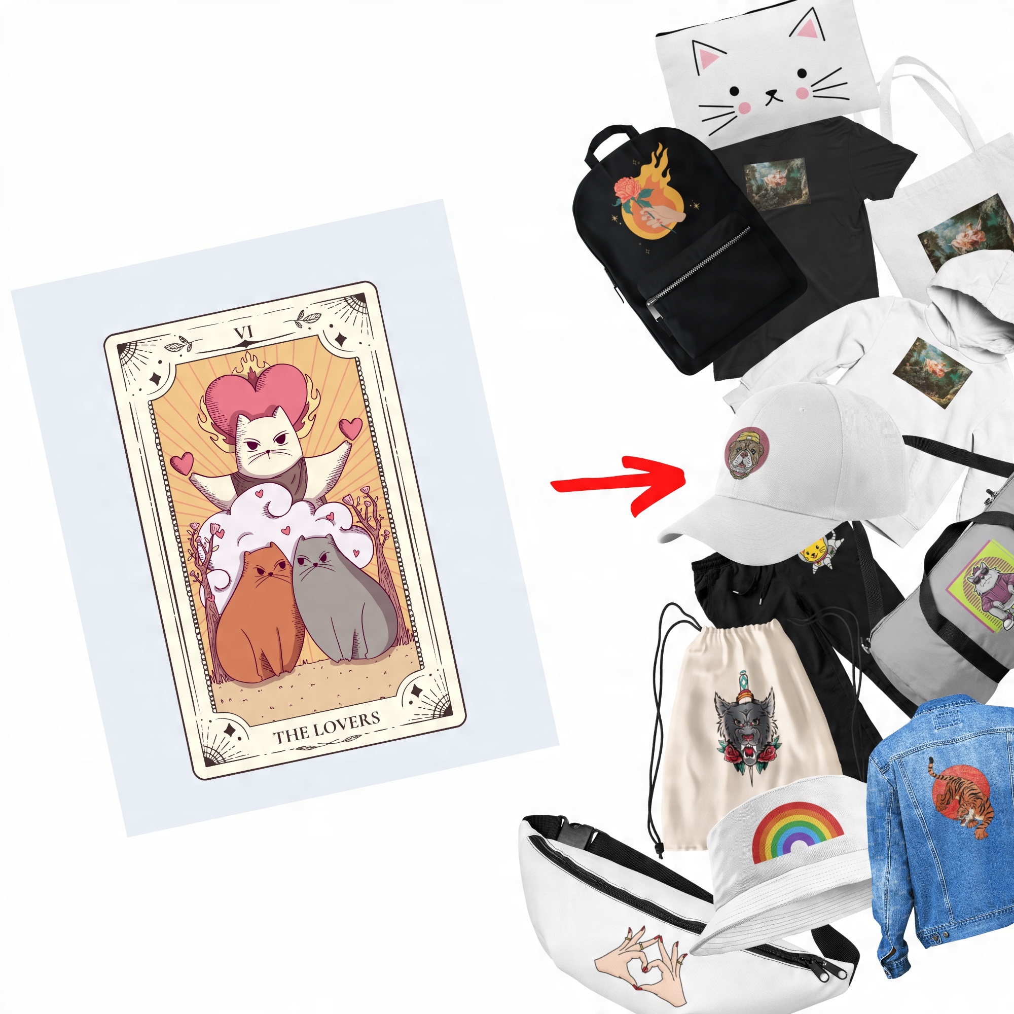 

Naprasowanka Kot Tarot Termo Naklejka Aplikacja
