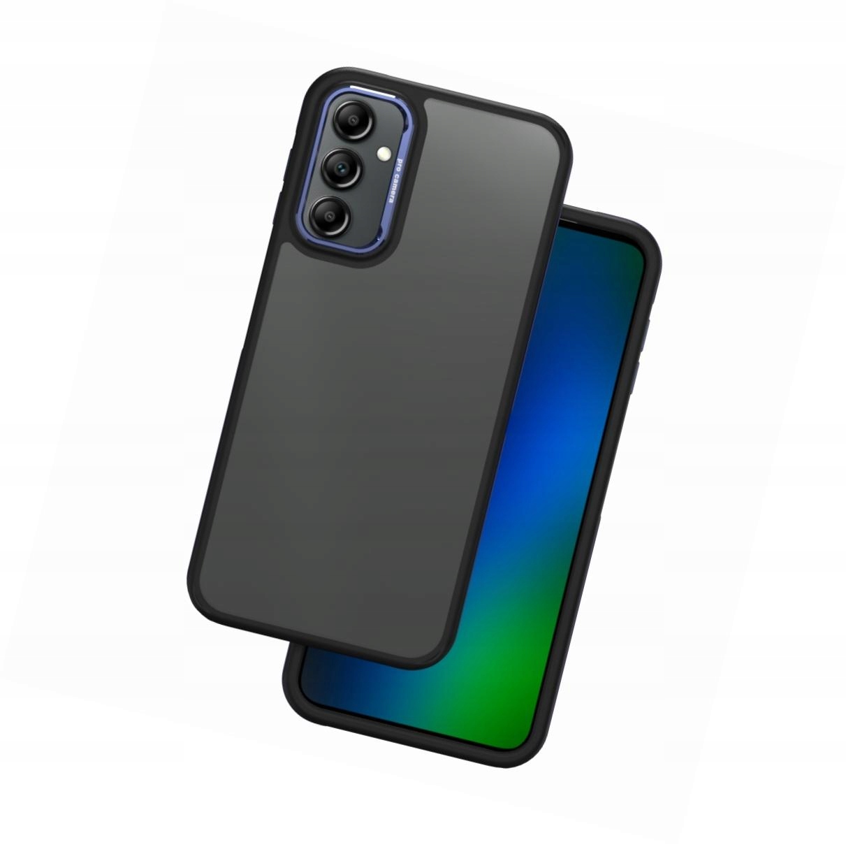 Etui Crystal Black na tył kolorowa wyspa aparatu do Samsung Galaxy A14 5G