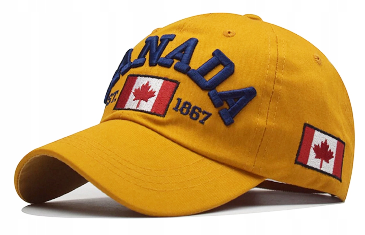 

Czapka z daszkiem bejsbolówka haft Canada żółta