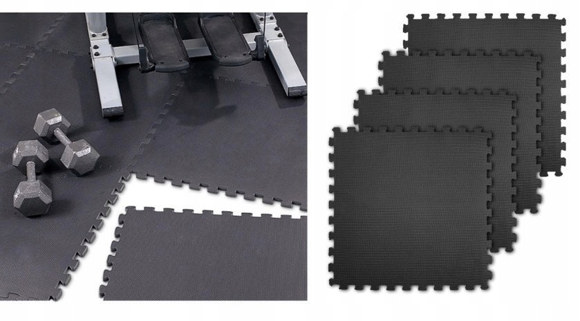 Mata ochronno amortyzująca Puzzle piankana podłogę do siłowni pod sprzęt