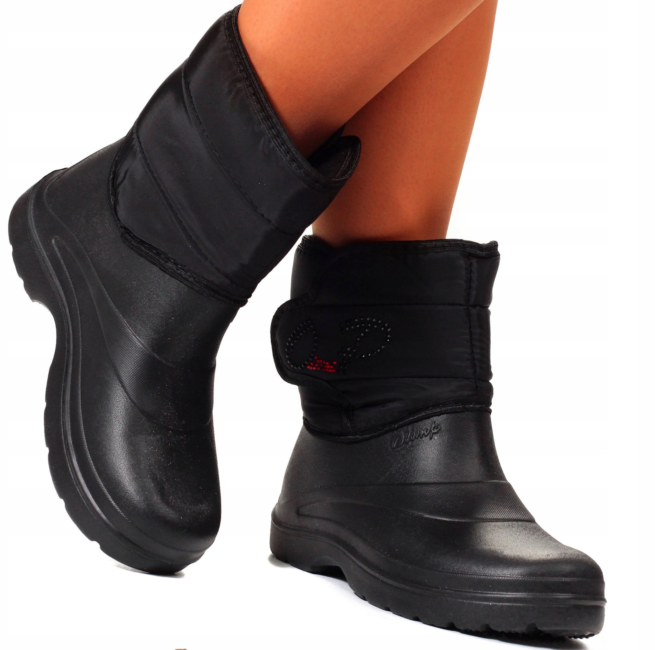 ŚNIEGOWCE BUTY DAMSKIE ZIMOWE OCIEPLANE KALOSZE Kod producenta E421BLACK