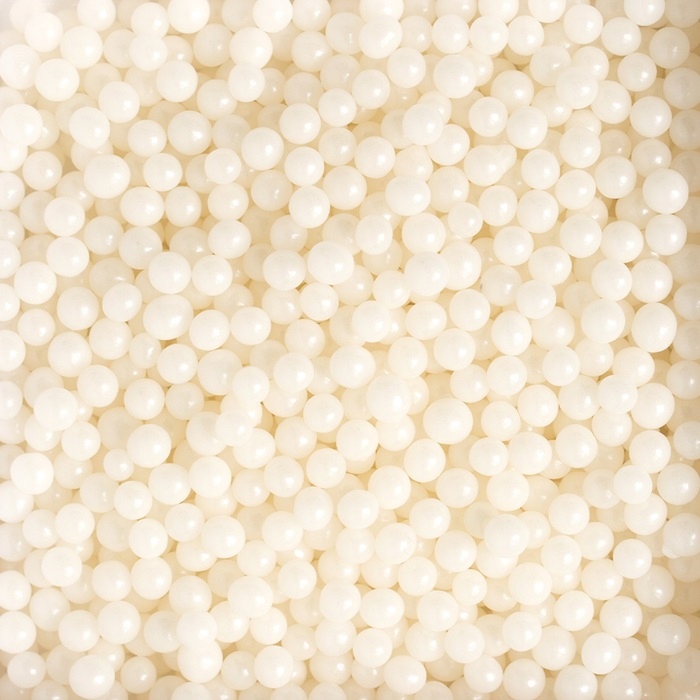 Perełki cukrowe białe perłowe 5mm/ 50g posypka
