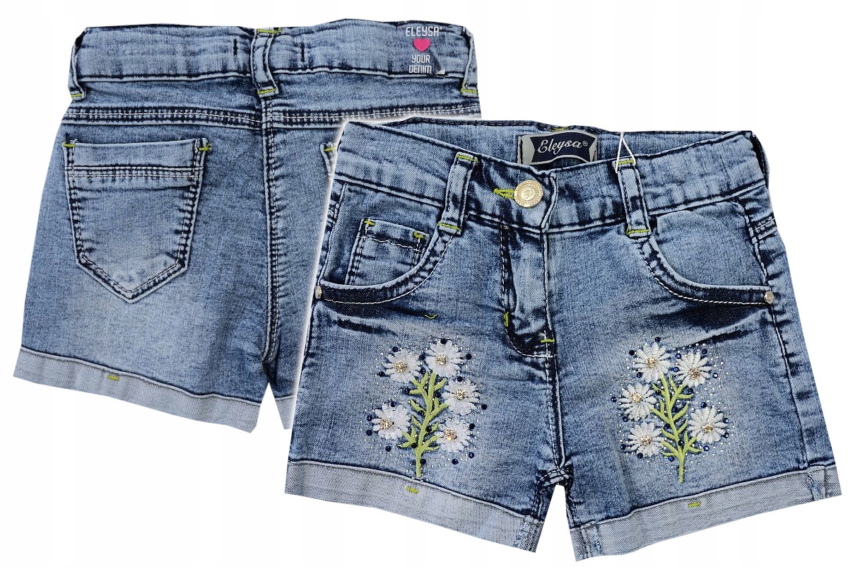 

Szorty Jeans Krótkie Spodenki Cyrkonie 5/6 J175D