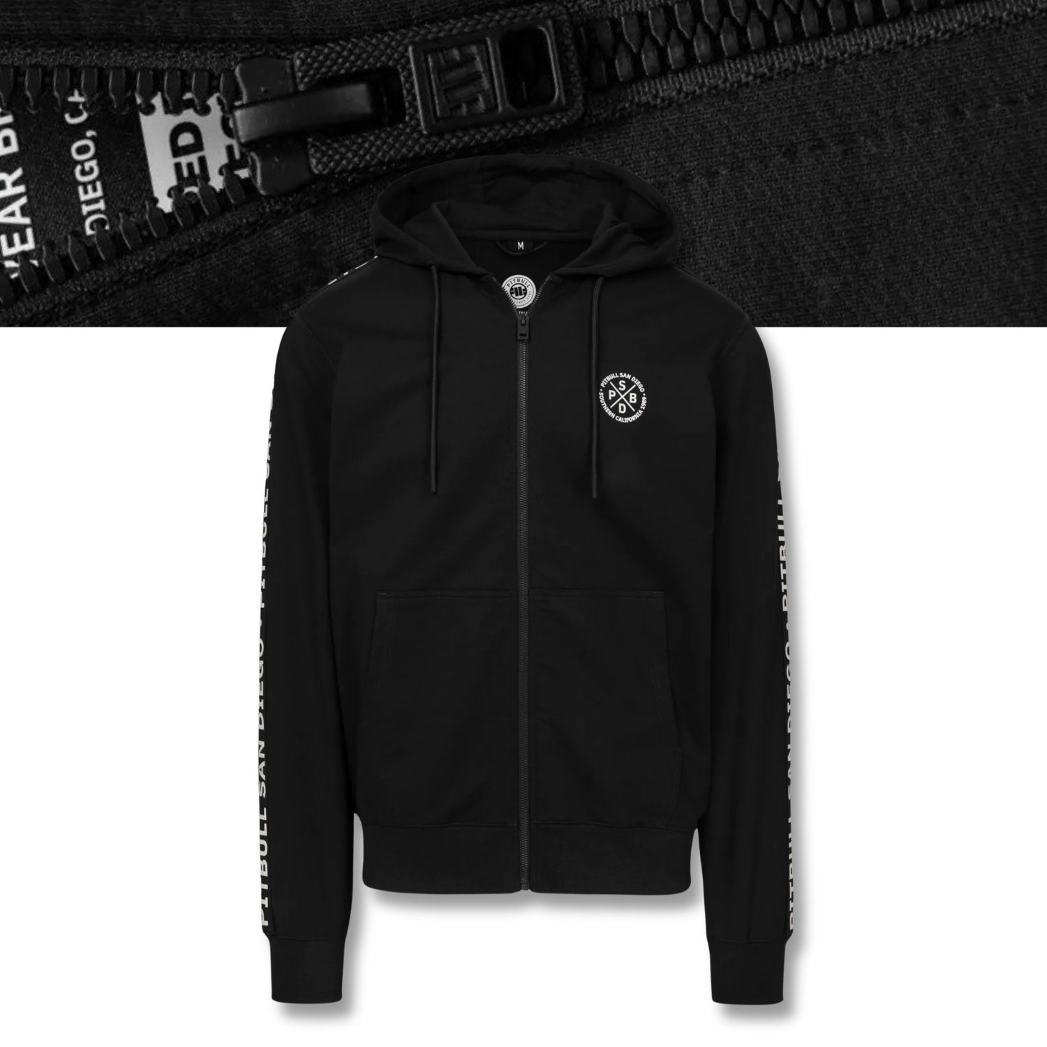 Pánská Rozepínací Mikina s kapucí Pitbull Tape Parker lampasy pohodlná S