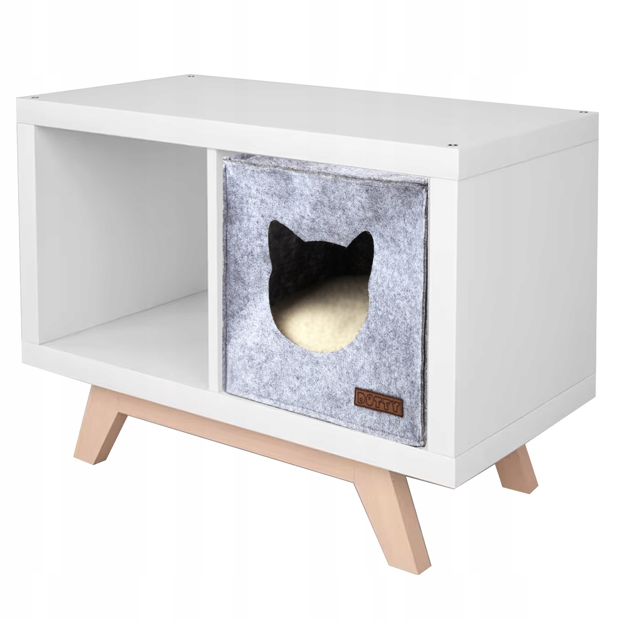 Levně Domeček pro kočky, plstěné pelíšek Dotty, plstěná budka do regálu Kallax