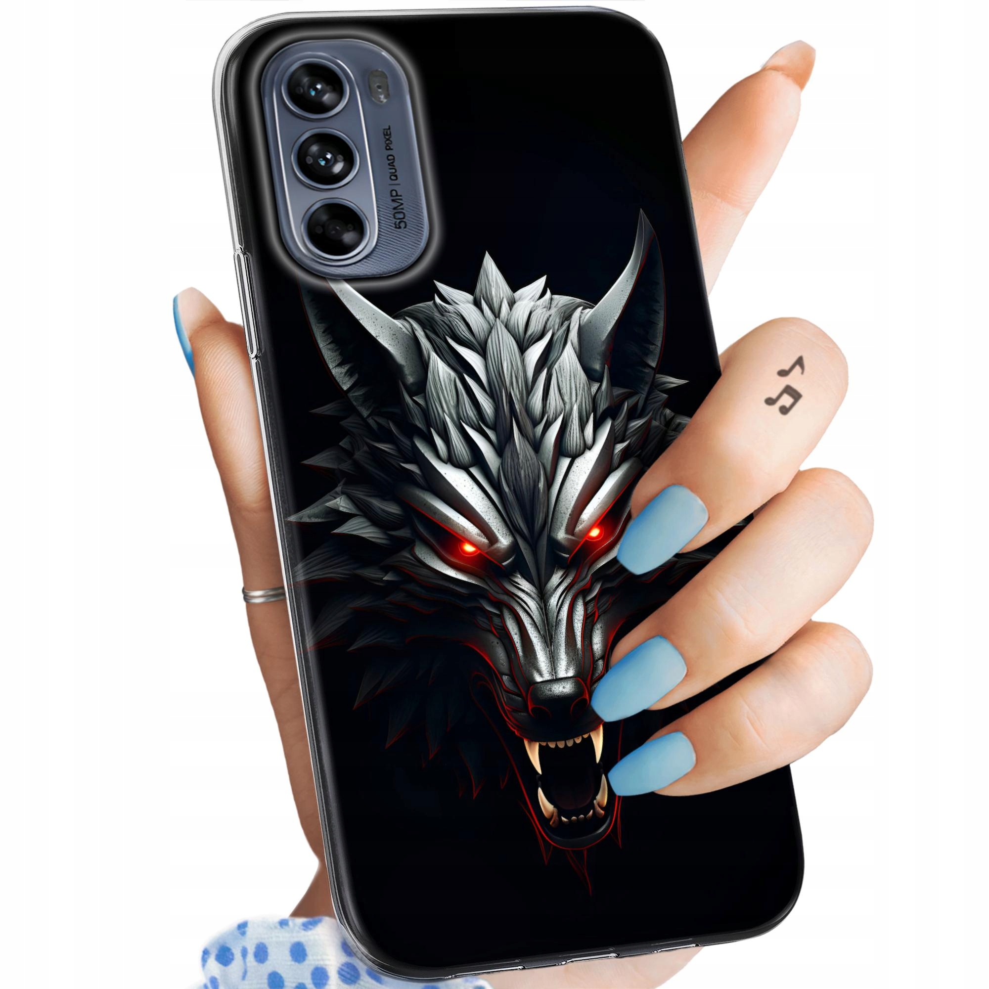 Etui Do Motorola Moto G62 5G Wiedźmin Witcher Biały Wilk Dziki Gon